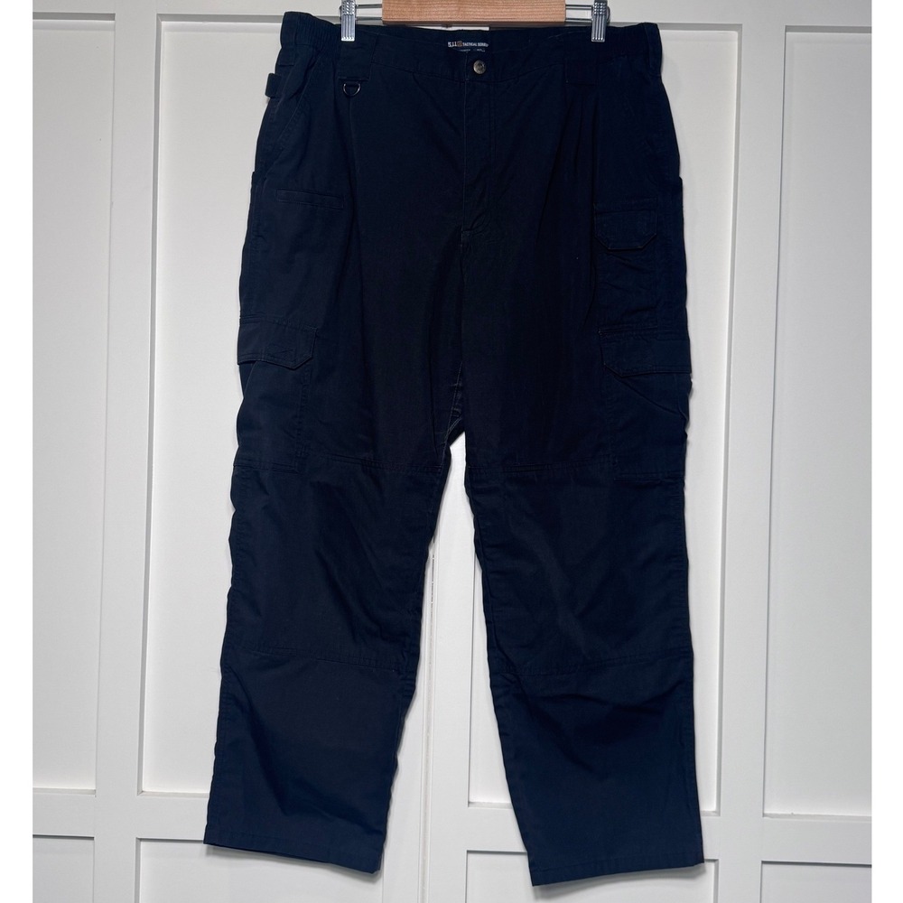 5.11 Tactical Taclite Pro Pants Mens 40x30 Black Ripstop Cargo Work Trousers - Picture 2 of 8